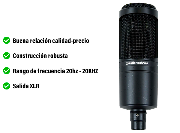 Audio Technica AT2020 Micrófono de estudio Audio Technica AT2020 Micrófono de estudio